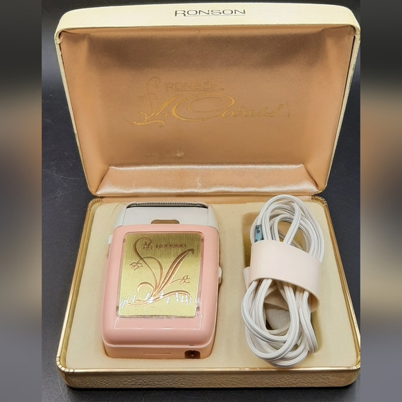 RONSON Caress Ladies Electric Shaver Pink Vintage 1960's WORKS Original Case Box - Picture 2 of 5